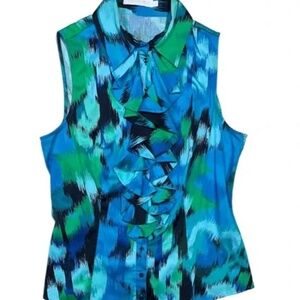 ANNE FONTAINE Sleeveless Ruffled Blouse